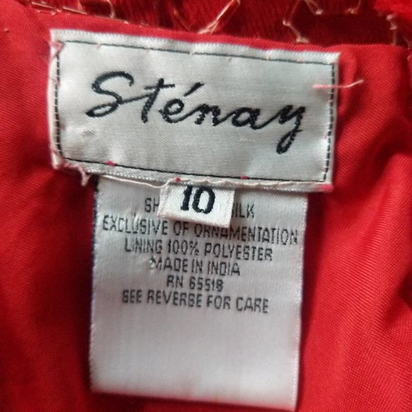 Satan's Secretary Collection | Vintage Women's Red Stenay Cocktail Beaded Dress - Picture 5 of 5